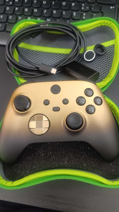 Controle XBox Shadow Gold Series X + Acessórios