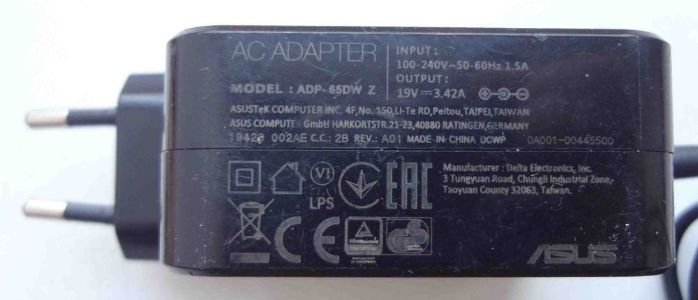 Зарядное устройство 19V 3.42A ADP65DW Z адаптер не рабочий