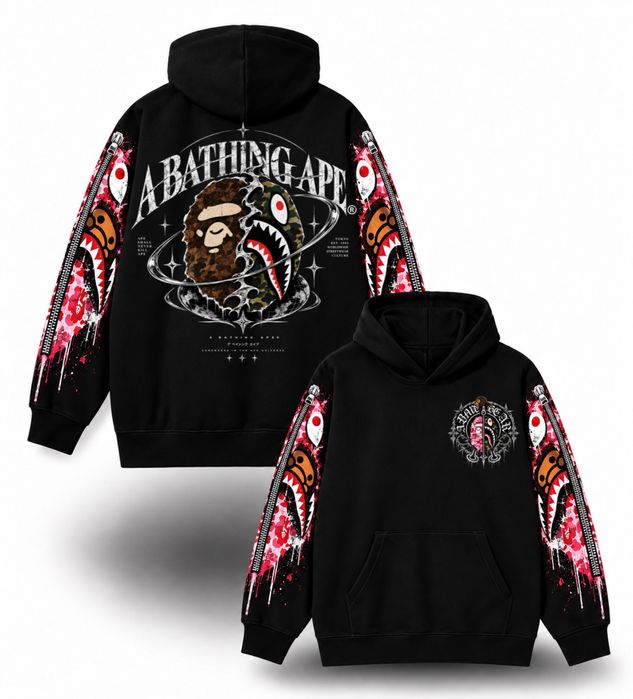 Худи BAPE Shark Hoodie Custom logo унисекс бейп толстовка кофта лонгслив