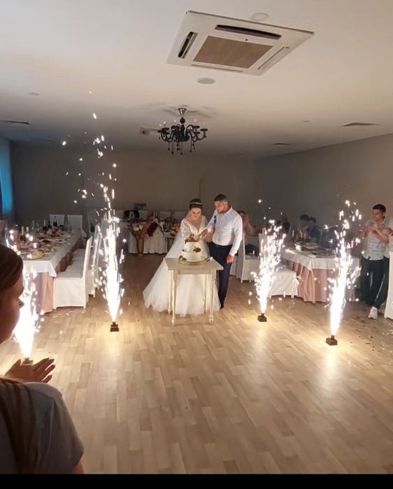 Тяжёлый дым на свадьбу ,пушка конфетти, холодные фонтаны 
Холодные фон