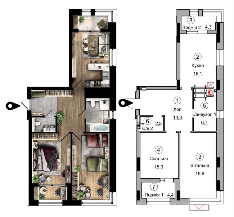 Продаж 2-кімнатної квартири, новобудова, ЖК Dynastia BC, Біла Церква