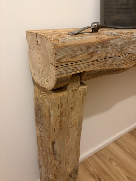 Konsola drewniana półka LOFT vintage RETRO stare okucia okno