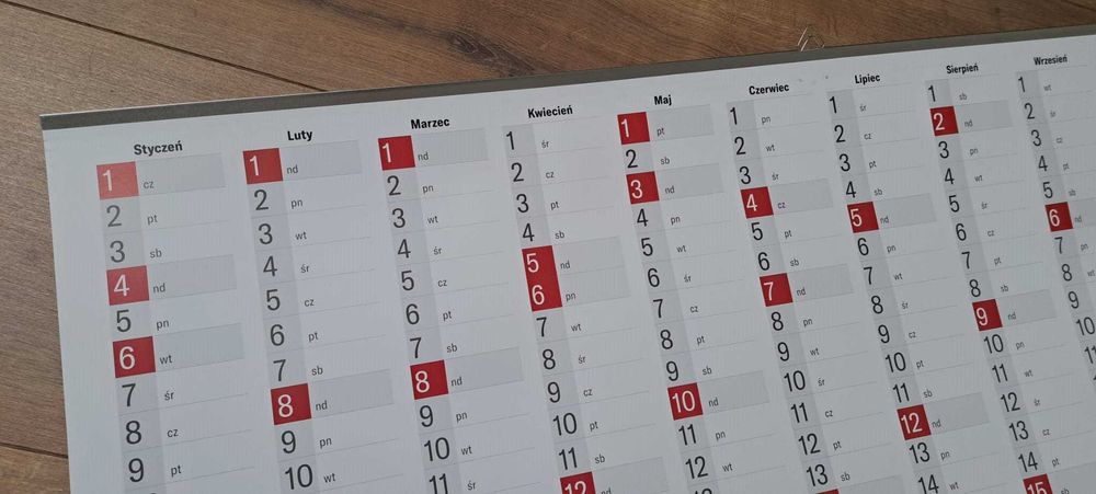 Kalendarz ścienny 2026 planer B1