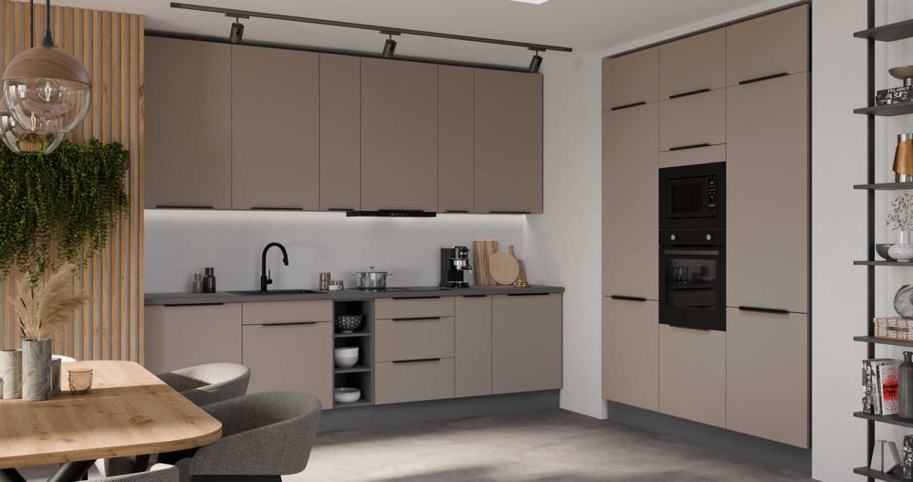 Zestaw mebli ARIA Sandgrau 300 cm. SZYBKA WYSYŁKA . Kupno na szafki