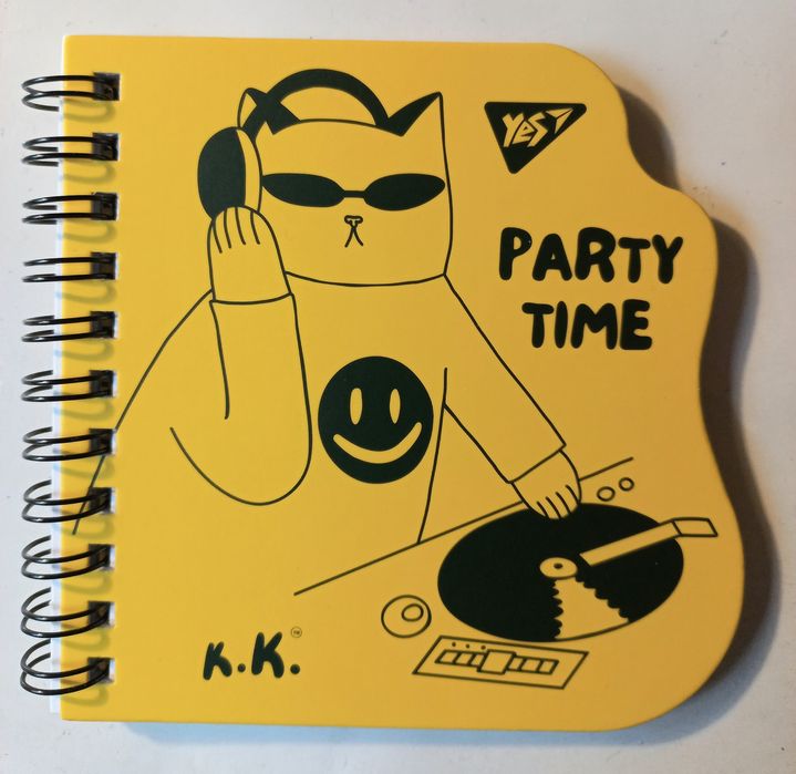 Стильний блокнот Party time, на спіралі, 30 аркушів,  оригінальний диз