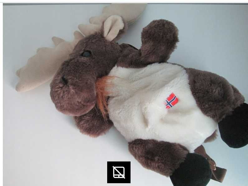 plecak pluszowy łoś, jak nowy