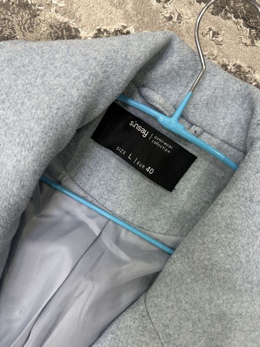 Пальто шерстяне блакитне