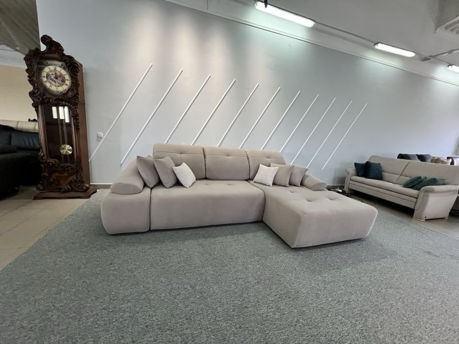 Новий кутовий розкладний диван велюр з нішею