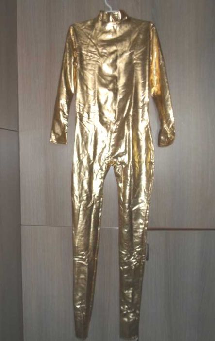 Morphsuits Вторая кожа костюм золотой Zentai размер S/M