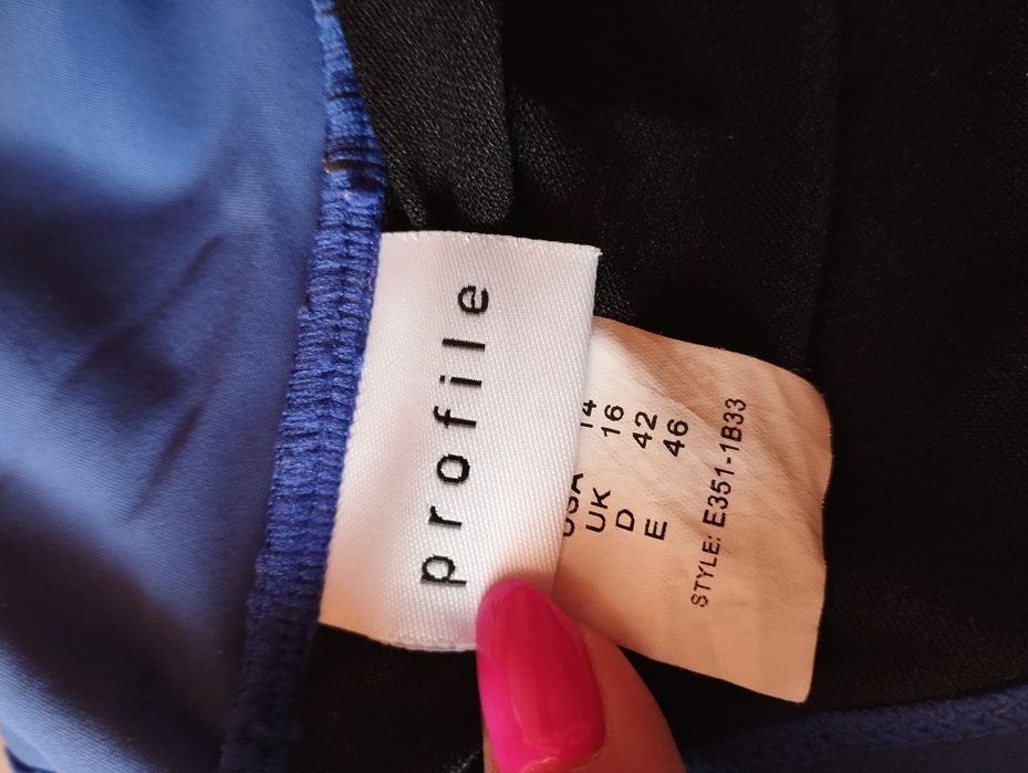 Ciążowy chabrowy top tankini góra od stroju kąpielowego 40/42