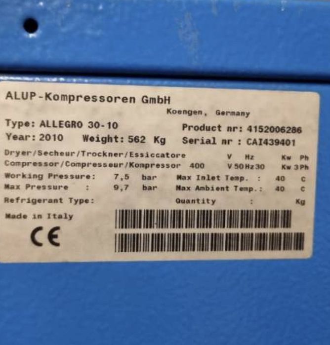 Компресор винтовий, гвинтовий ALUP Allegro 30