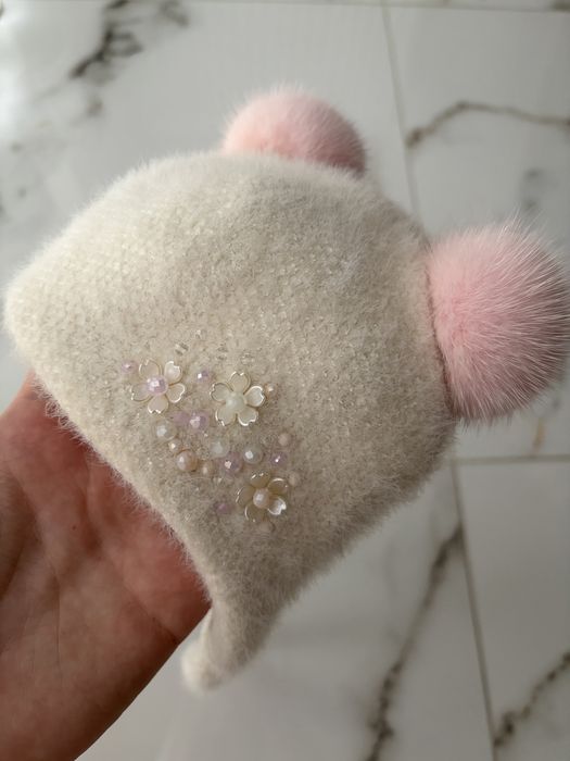 Комплект шапка і хомут, шапка зимова для дівчинки