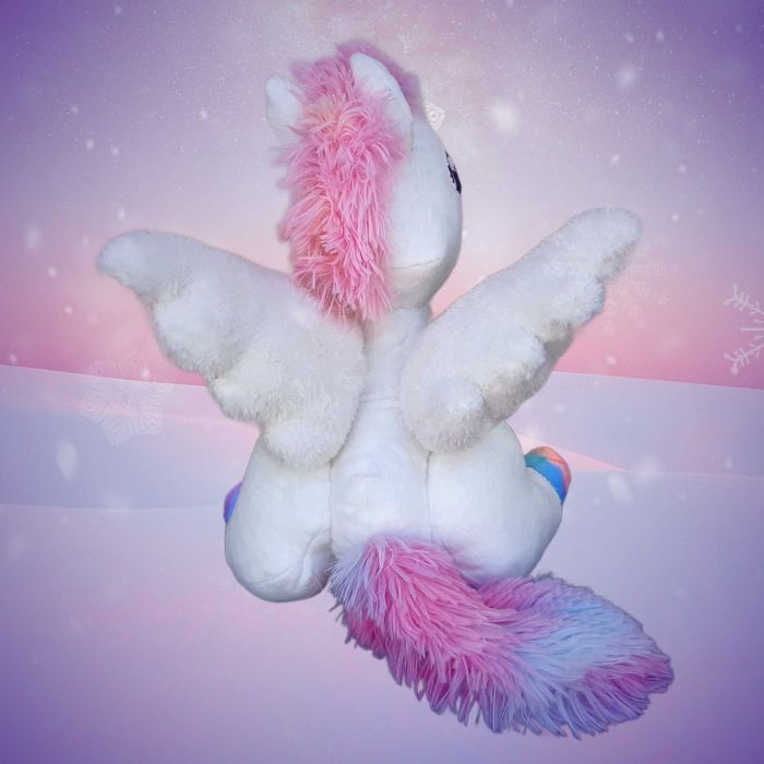 Tęczowy pegaz kucyk jednorożec rękodzieło