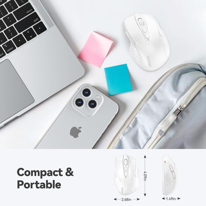 Mysz bezprzewodowa TECKNET ergonomiczna 4000 DPI, 6 przycisków