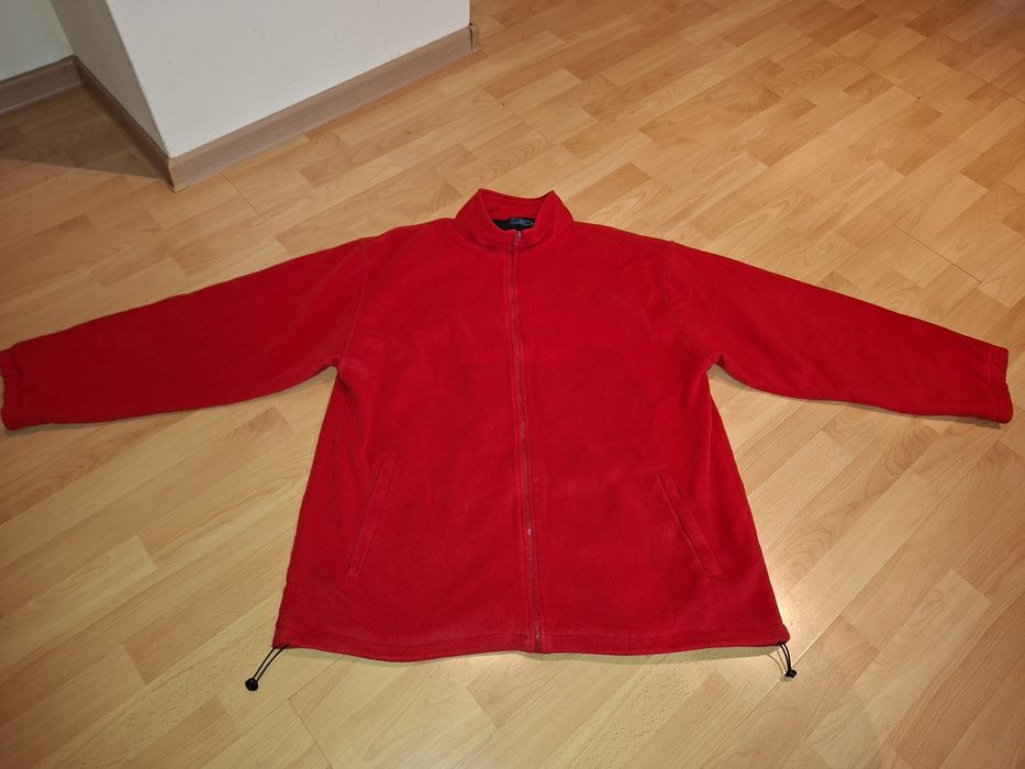 Polar męski duży solidny 3xl 4xl bluza polarowa czerwona