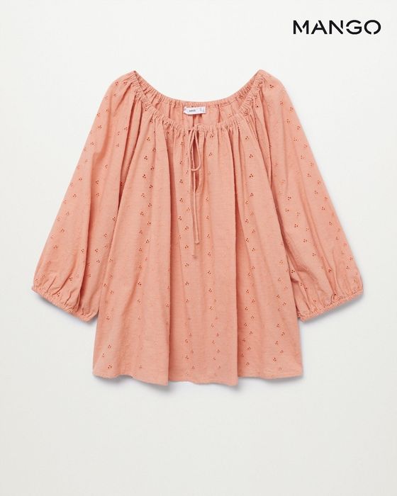 Блуза з вишивкою Mango ажурна сорочка р. S, M