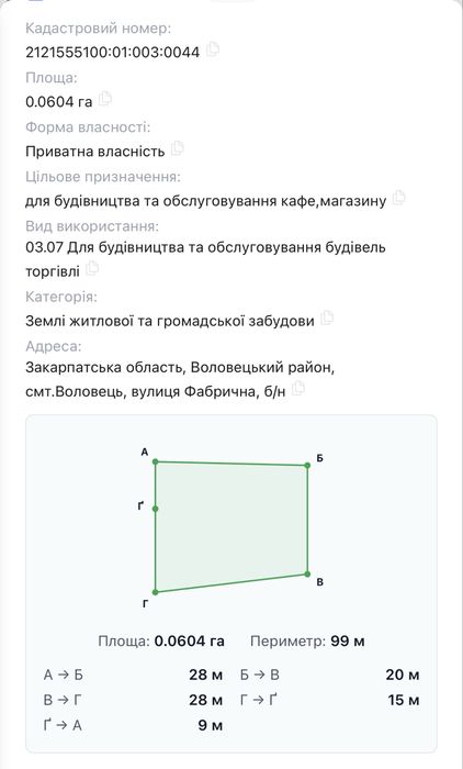 Продам участок під забудову, земельну ділянку Воловець
