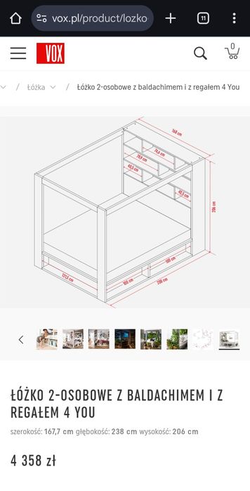 Łóżko VOX z miejscami do przechowywania