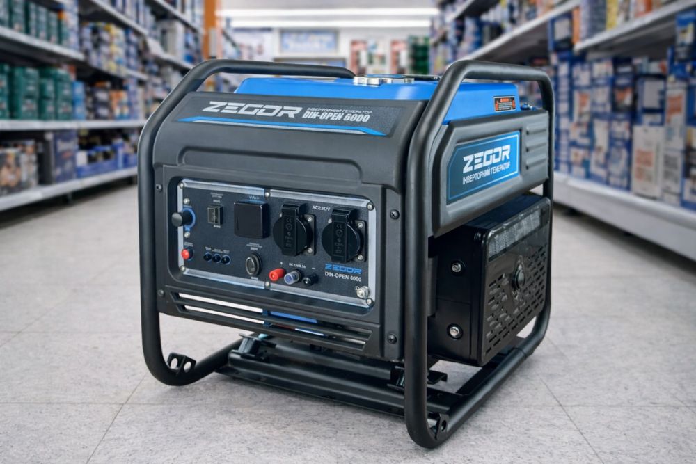 Інверторний бензиновий генератор ZEGOR DIN-OPEN6000. 5,5-6.0 кВт.