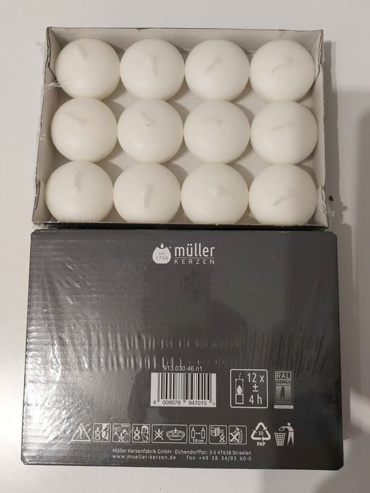 Świeca pływająca biała 24 szt.