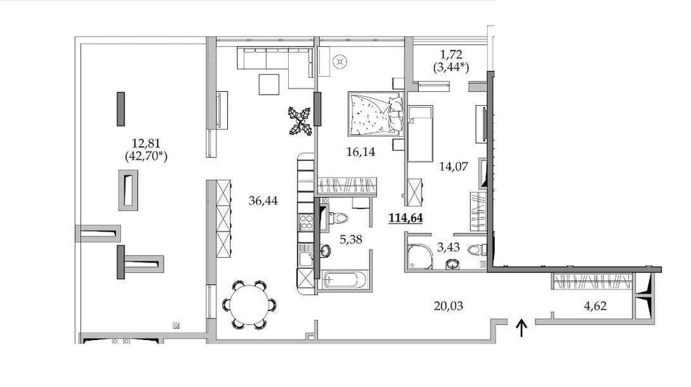 СРОЧНО • 2 КОМ • Терраса - 43 м2 • Таирова • Низкая цена - 660 у.е./м2