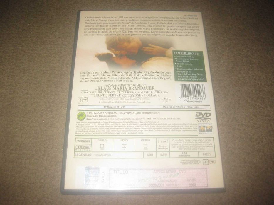 DVD "África Minha" com Robert Redford