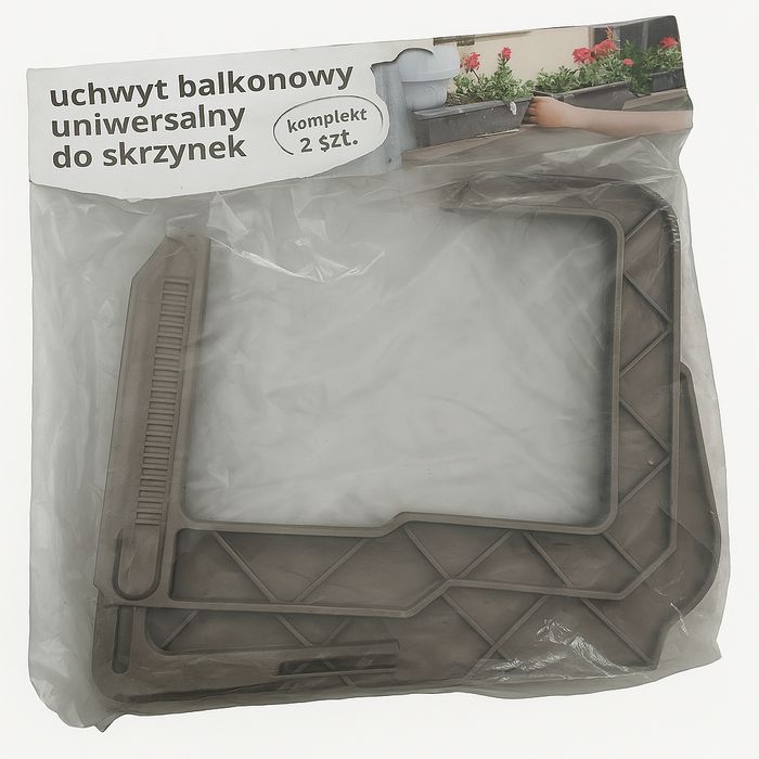 Uchwyt balkonowy uniwersalny plastik komplet 2 sztuki