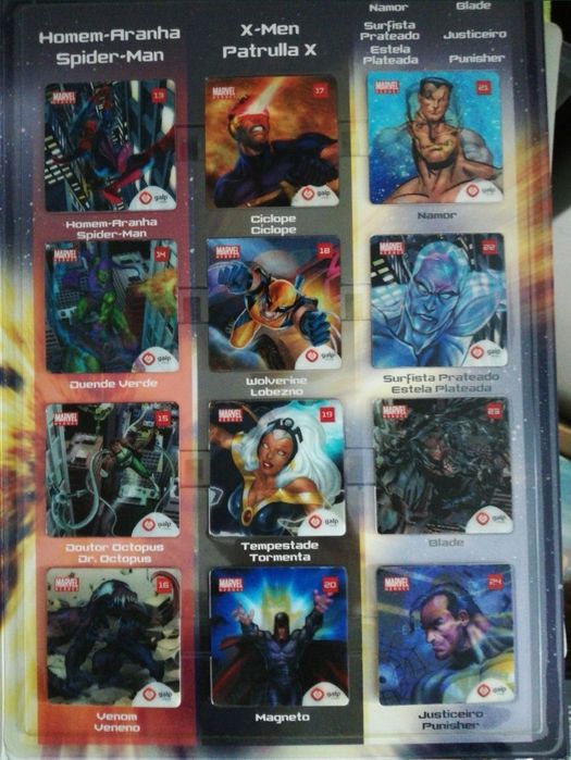 Coleção completa cromos Marvel Galp