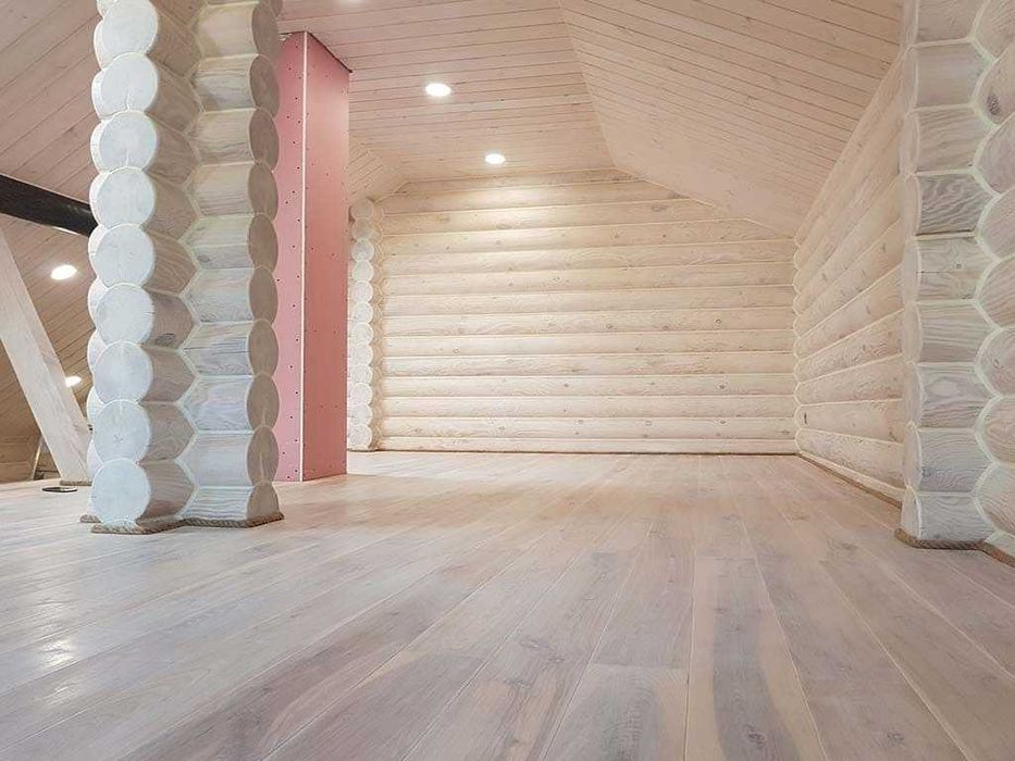 Мансарда / Монтаж / Фальш брус / Імітація бруса / Вагонка / Підлога /