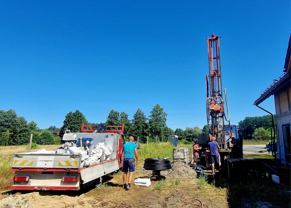 Wiercenie studni. Odwierty pod dolne zrudło pompy ciepła