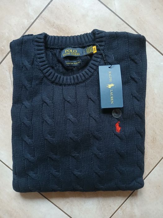 Sweter  Ralph Lauren nowy z metką rozmiar L granatowy bawełna