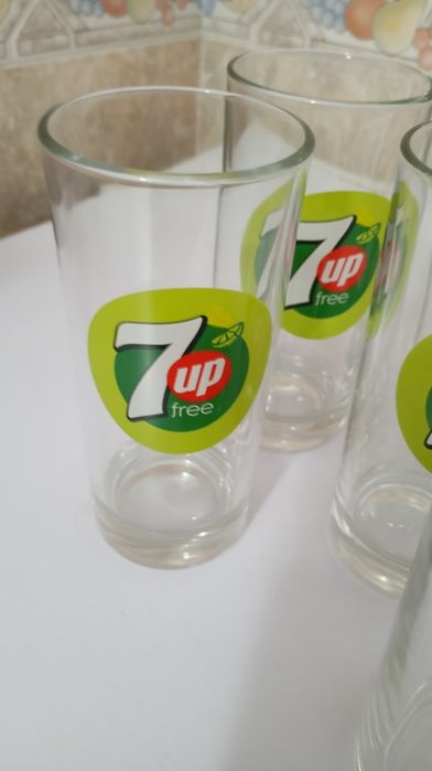 6 Copos 7UP vidro novos