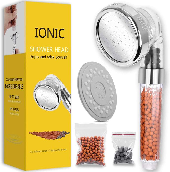 Cabeça de chuveiro com 3 níveis de filtração, Ionic Shower Head, novo
