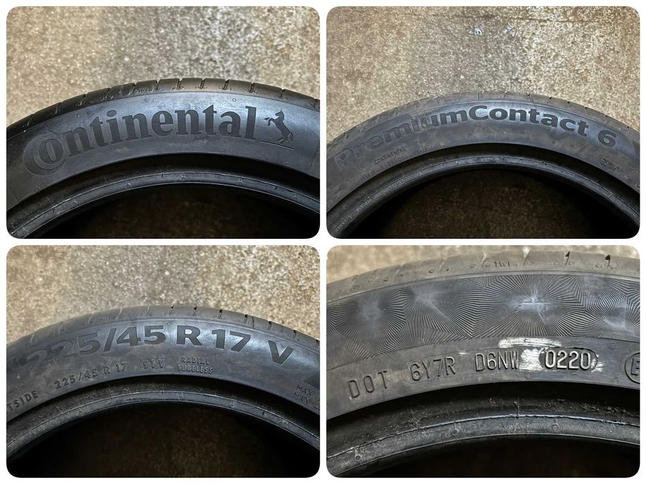 4X OPONY LETNIE 225/45R17 91V Continental PremiumContact 6 7.5MM 2022R