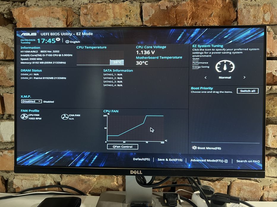 Материнська плата Asus H110M-A+ Core i3 7100+8gb DDR4