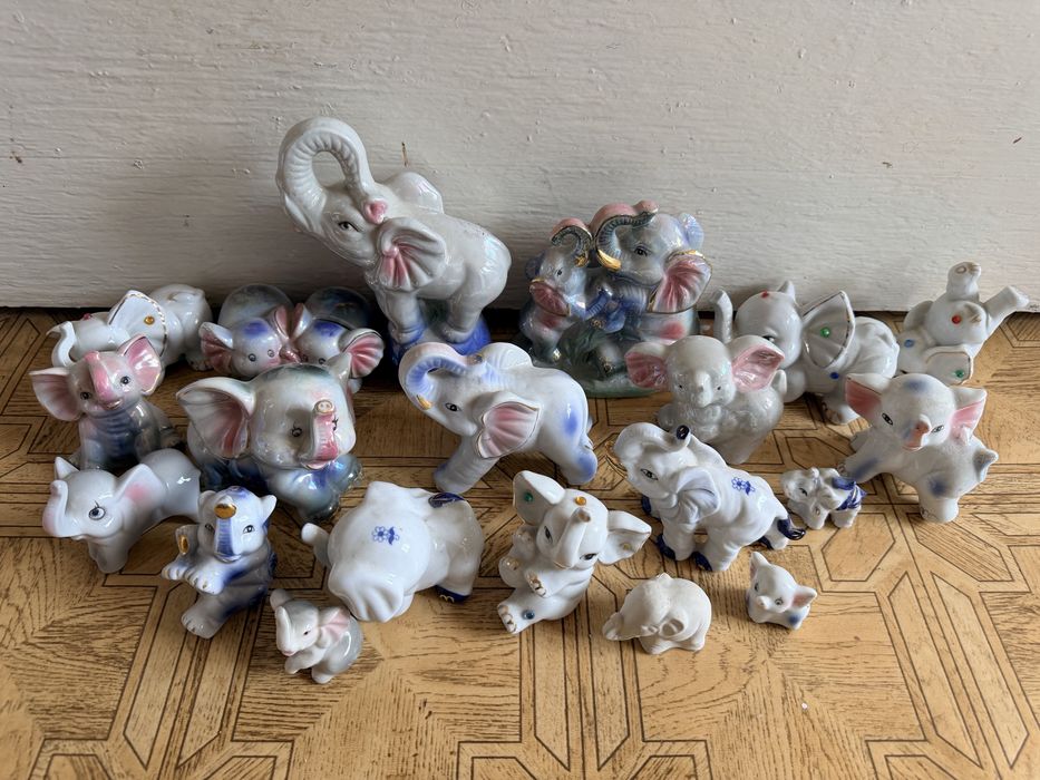 Kolekcja słoni sloń porcelana dekoracje prezent