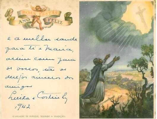 POSTAL NATAL - artista teatro - cinema COSTINHA  - filatelia - selos