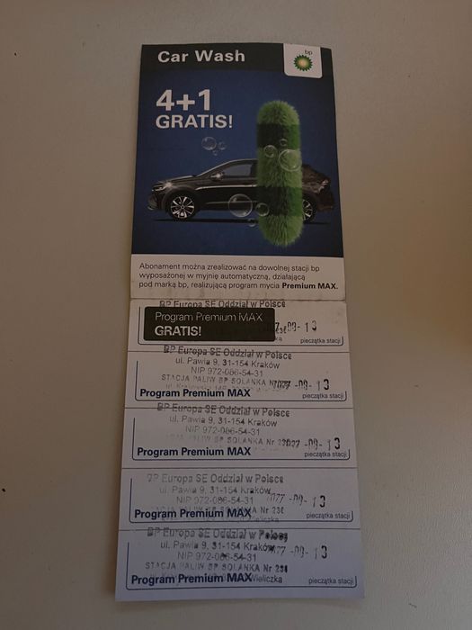 Karnet na myjnię BP Premium Max