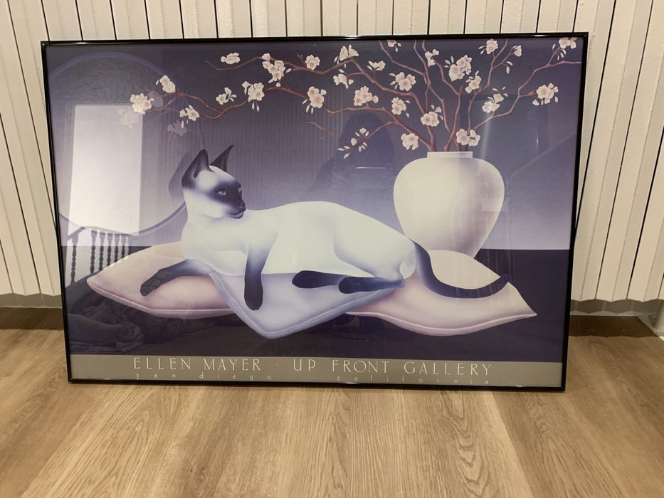 Quadro Vintage - Impressao - Gato Siamês de Ellen Meyer 1984