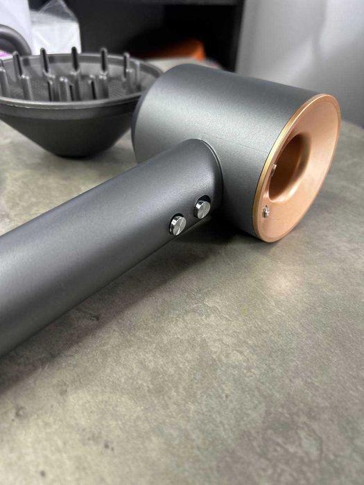 Фен Dyson сірий рожевий, 5 насадок, новинка, швидка сушка