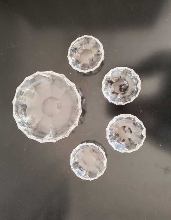 Wintage. Pięć kryształowych dużych salaterek - PRL