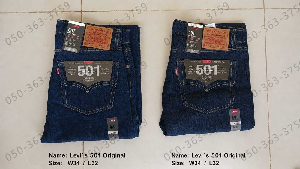 Levis 501 чоловічі джинси, класика, новий стан, 100% бавовна, Original Fit