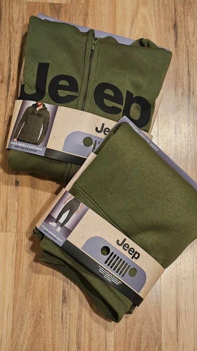 Jeep Dres Kompletny Męski M militarny Khaki bluza i spodnie