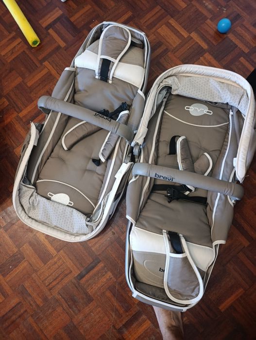 Brevi Ovo Twin Carrinho Duplo + 2 Ovinhos + 2 Alcofas
