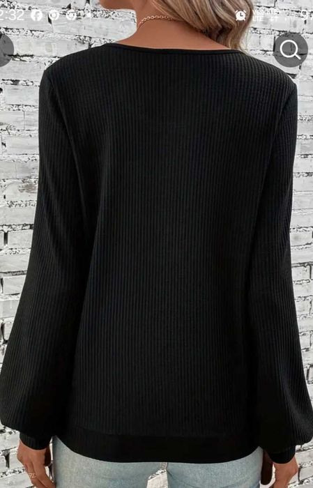 Czarna bluzka z kieszeniami S
