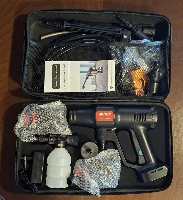 Lavadora de Alta Pressão Bateria, Sem Fios, 60 Bar | 2 Baterias 4Ah | Kit Completo