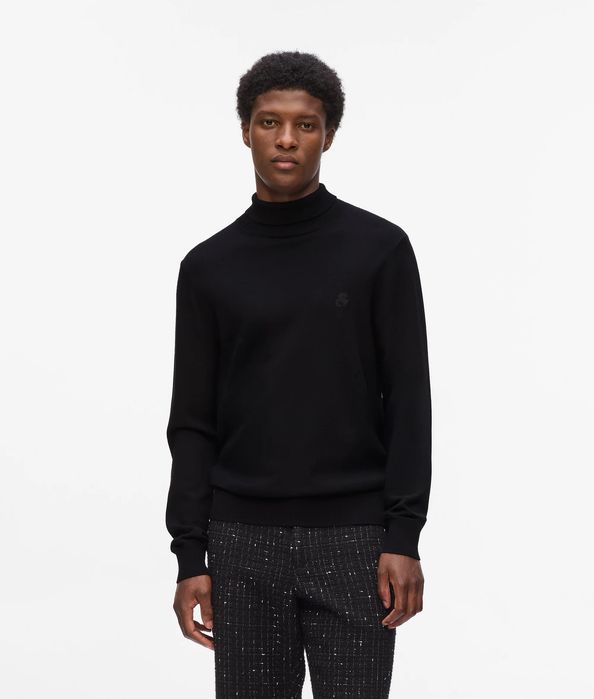 Karl lagerfeld sweter męski wkładany przez głowę z logo czarny xs u5a
