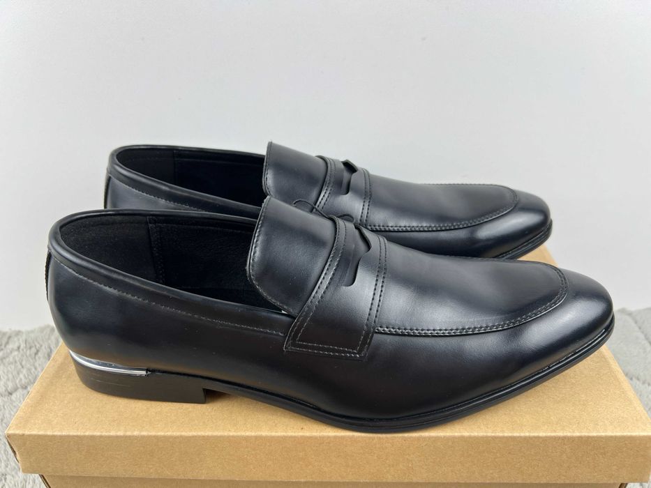 Buty męskie czarne połbuty mokasyny zign 44