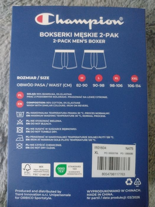 Bokserki champion xl