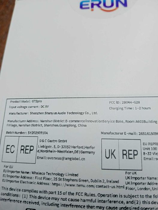 Smartwatch Erun GT5 Pro - Ecrã HD - Chamadas Bluetooth - NOVO